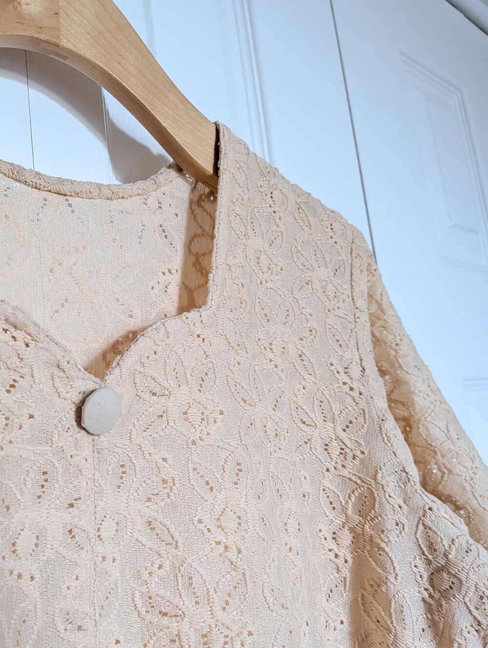 Elegant Vtg Beige Lace Tunic / Dress. Size L.